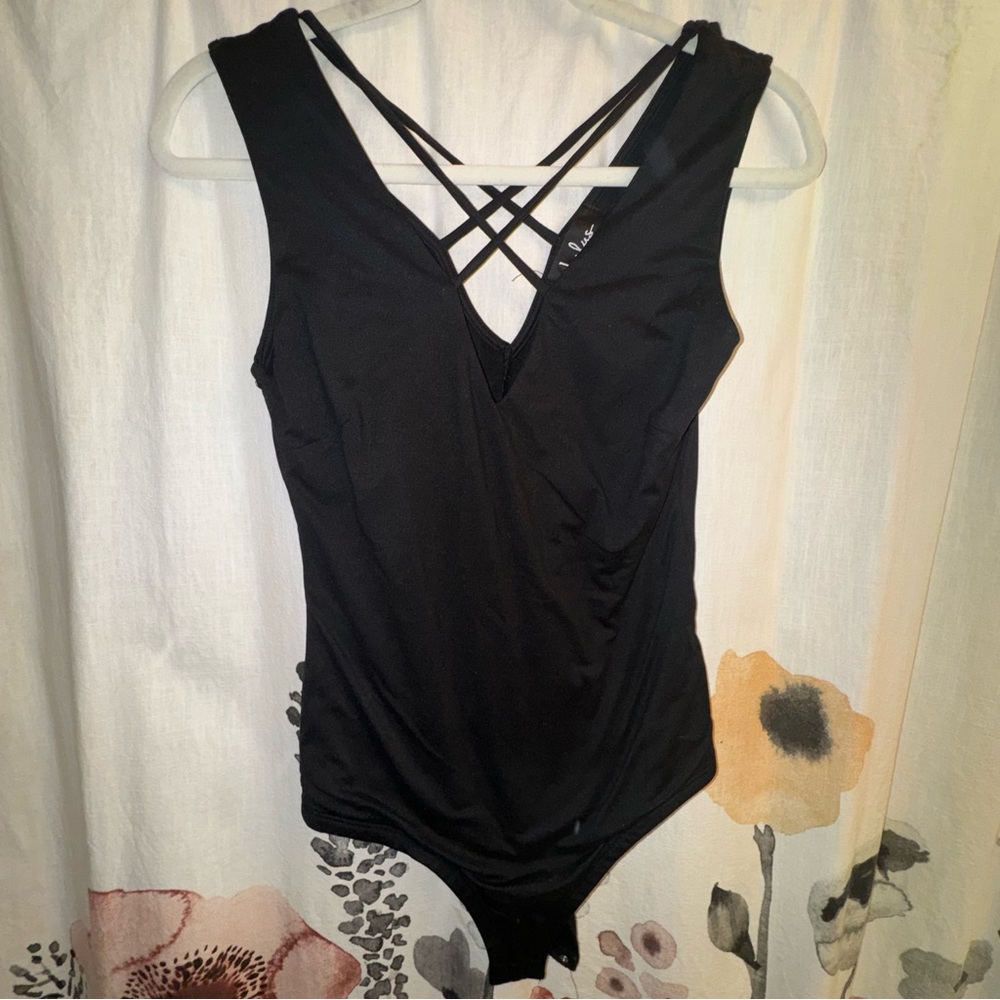 Lulus medium black strappy body suit